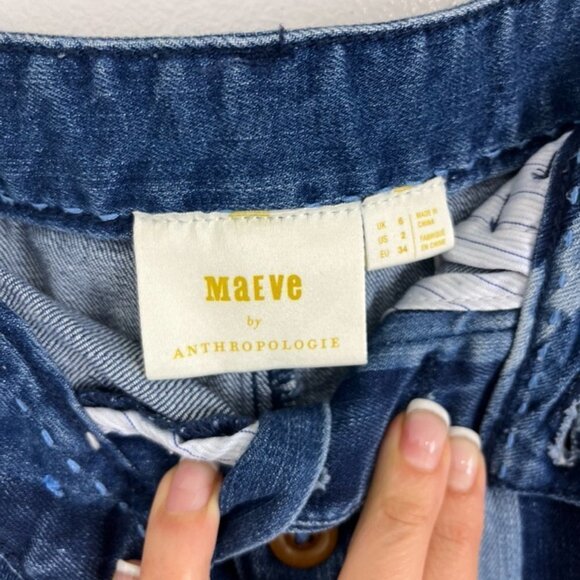 Anthropologie Maeve Striped Denim Pencil Skirt - Picture 9 of 9